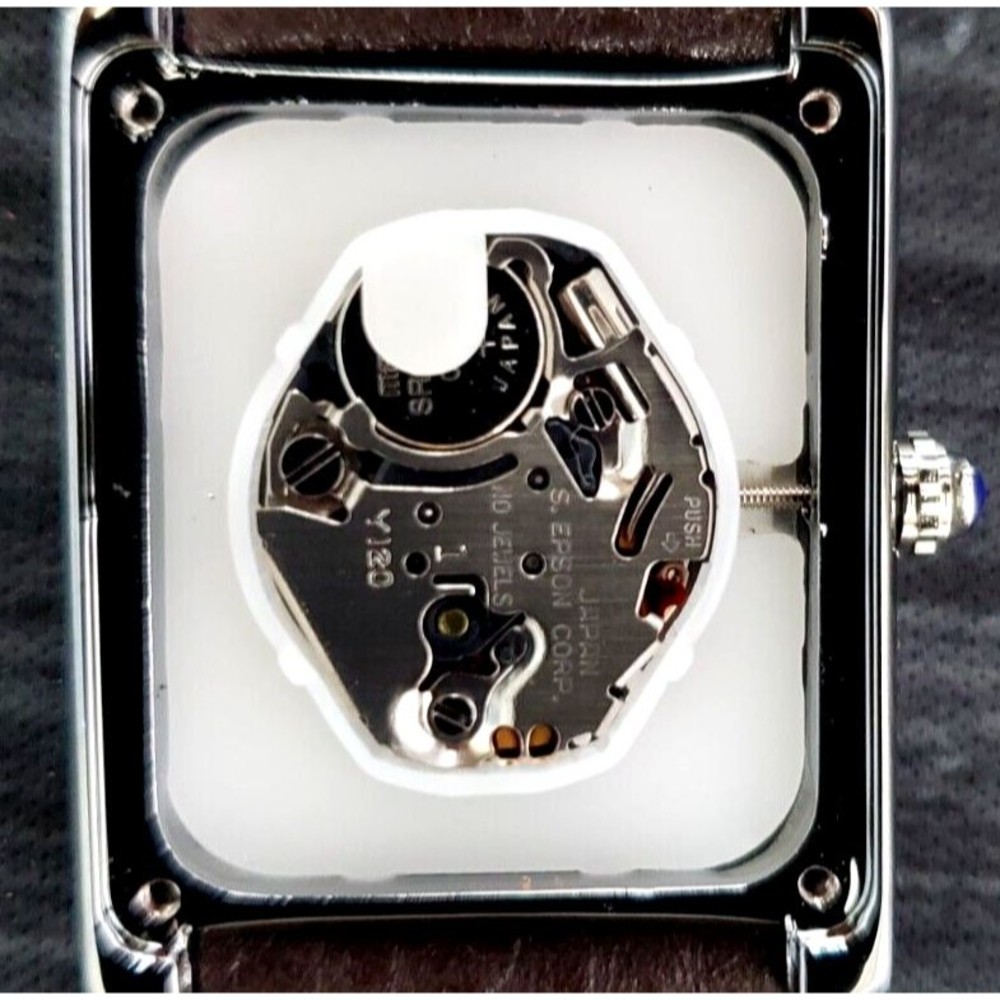 Pierre Lucerne 1888 Must Inspired Tank Swiss Style Mens Dress Watch Black Band - Picture 12 of 16